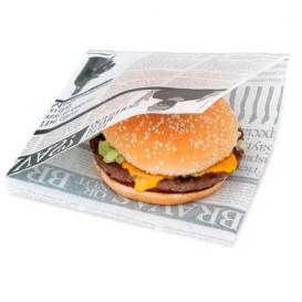 Paper Food Bag Grease-Proof Opened L Shape 16x16,5cm (500 Units)  