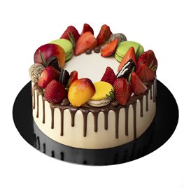 Paper Cake Circle Black and White 17cm (100 Units) 