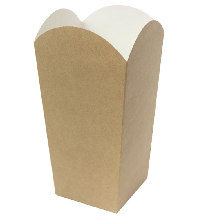 Paper Popcorn Box Medium Size Kraft 90g 7,8x10,5x18cm (25 Units) Paper Popcorn Box Medium Size Kraft 90g 7,8x10,5x18cm (25 Units)