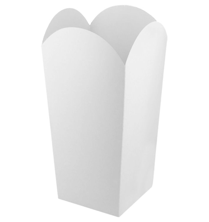 Paper Popcorn Box Small Size White 45gr 6,5x8,5x15cm (700 Units) Paper Popcorn Box Small Size White 45gr 6,5x8,5x15cm (700 Units)