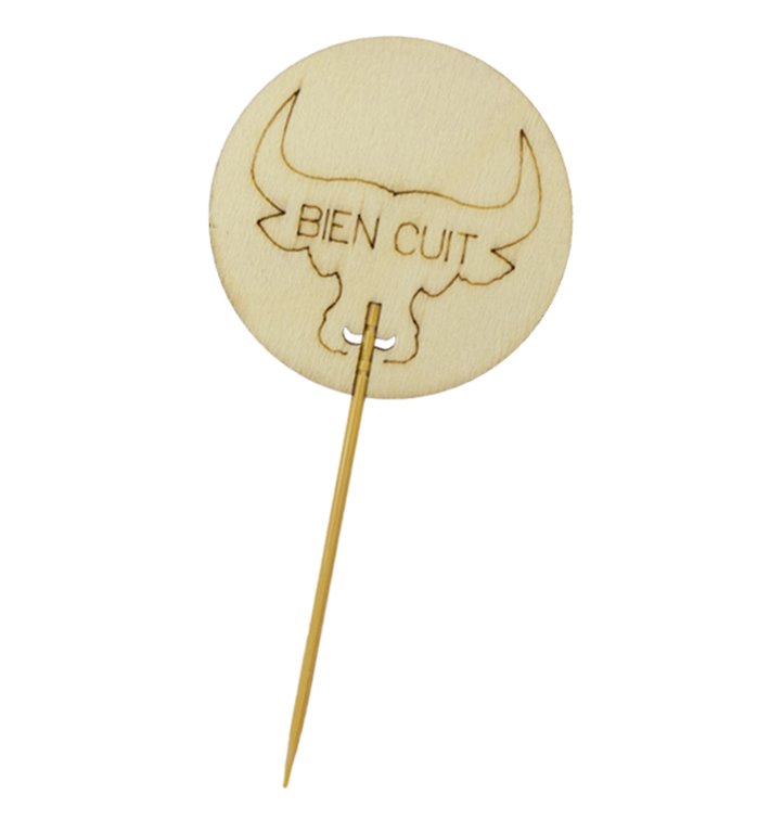 Bamboo Cooking Stick “Bien Cuit” 9cm (60 Units) Bamboo Cooking Stick “Bien Cuit” 9cm (60 Units)