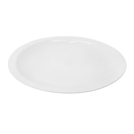 Reusable Hard Plate Flat White "Round" PP Ø18,5cm (25 Units) 