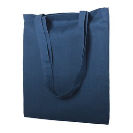Cotton Bag with Long Handles Navy Blu 38x42cm (25 Units)