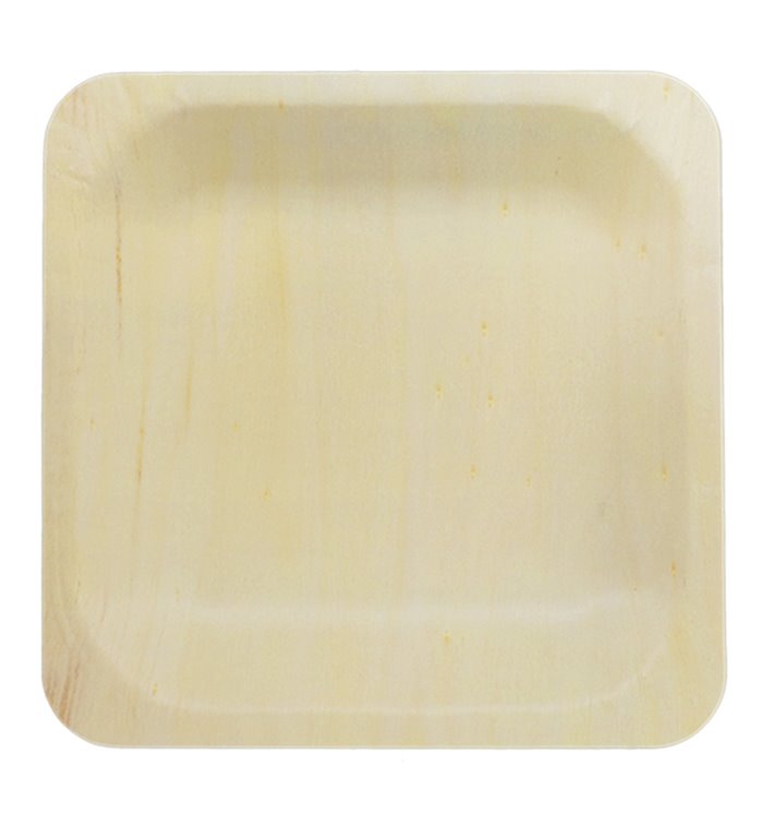 Square Wooden Plate 10,5x10,5cm (25 Units) Square Wooden Plate 10,5x10,5cm (25 Units)