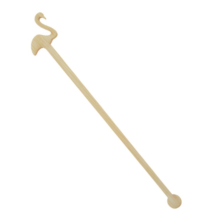 Bamboo Pink Flamingo Drink Stirrer 14cm (50 Units) Bamboo Pink Flamingo Drink Stirrer 14cm (50 Units)