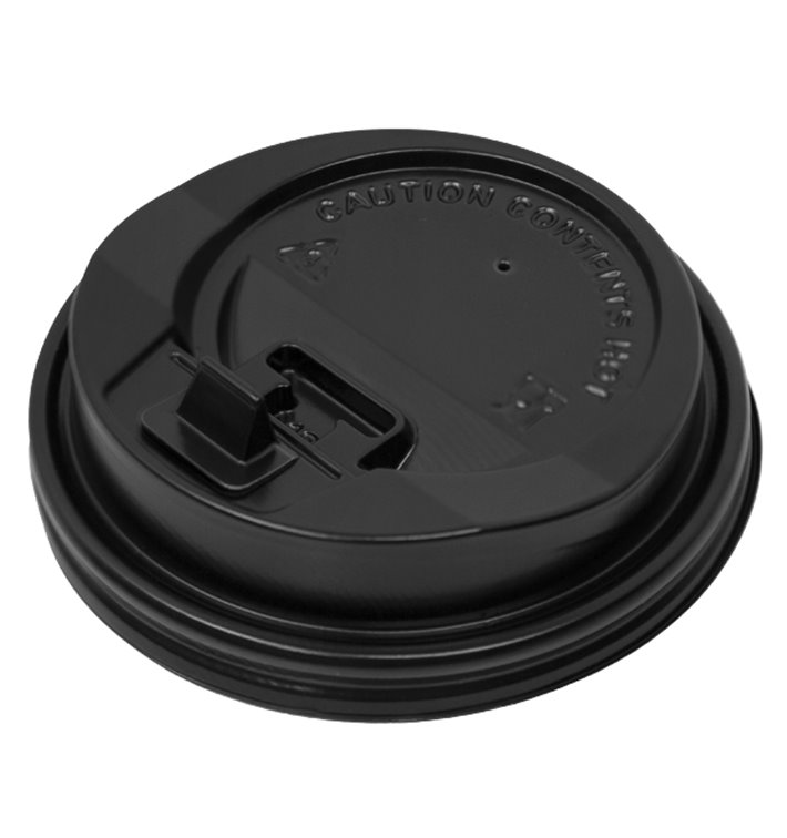 Lid for Paper Cup Hole Black Carton 8, 9, 12 Oz Ø8,0cm (1000 Units) Lid for Paper Cup Hole Black Carton 8, 9, 12 Oz Ø8,0cm (1000 Units)