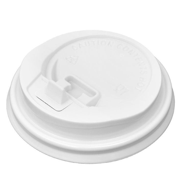 Lid with Hole for Paper Cup 7Oz White Ø7,2cm (50 Units) Lid with Hole for Paper Cup 7Oz White Ø7,2cm (50 Units)