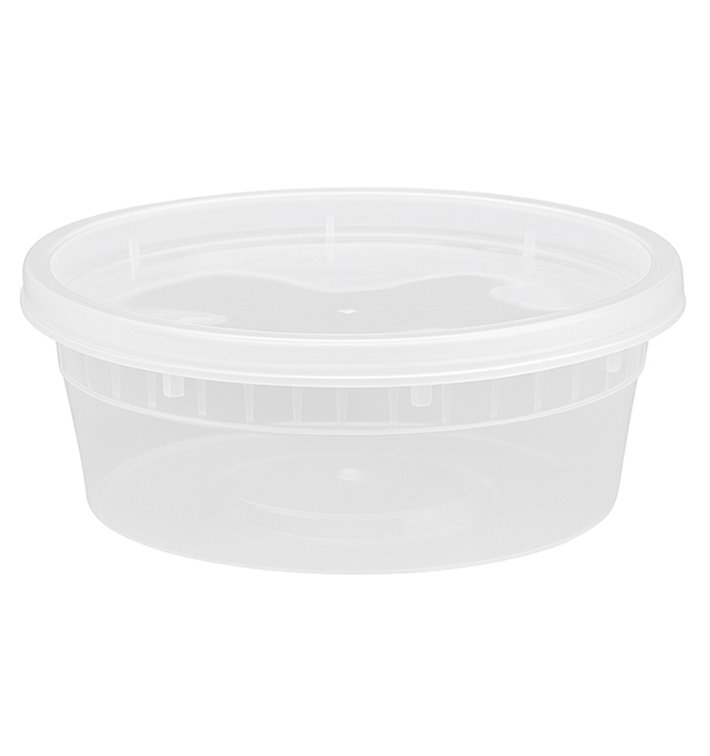 Plastic Deli Range Container in PP Transparent with Lid 240ml (240 Units) Plastic Deli Range Container in PP Transparent with Lid 240ml (240 Units)