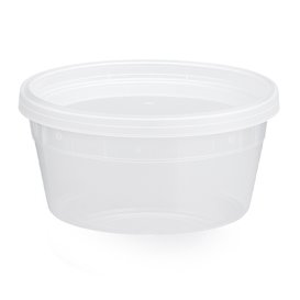 Plastic Deli Range Container in PP Transparent with Lid 360ml (240 Units)