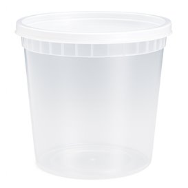 Plastic Deli Range Container in PP Transparent with Lid 720ml (240 Units)
