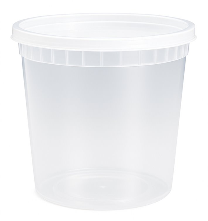 Plastic Deli Range Container in PP Transparent with Lid 720ml (240 Units) Plastic Deli Range Container in PP Transparent with Lid 720ml (240 Units)