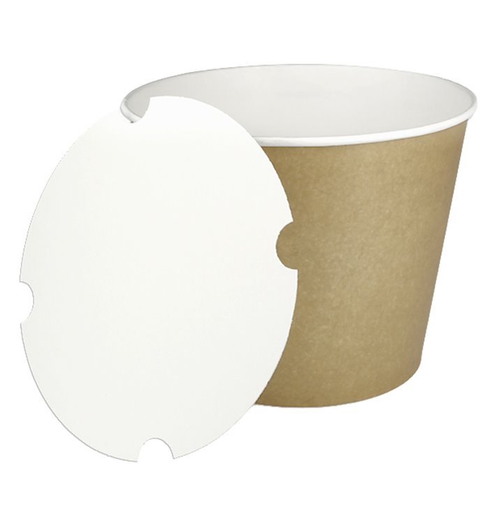 Paper Bucket Kraft with Lid 1750ml (100 Units) Paper Bucket Kraft with Lid 1750ml (100 Units)