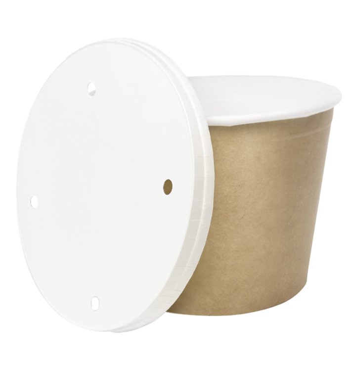 Paper Bucket Kraft with Lid 1750ml (100 Units) Paper Bucket Kraft with Lid 1750ml (100 Units)