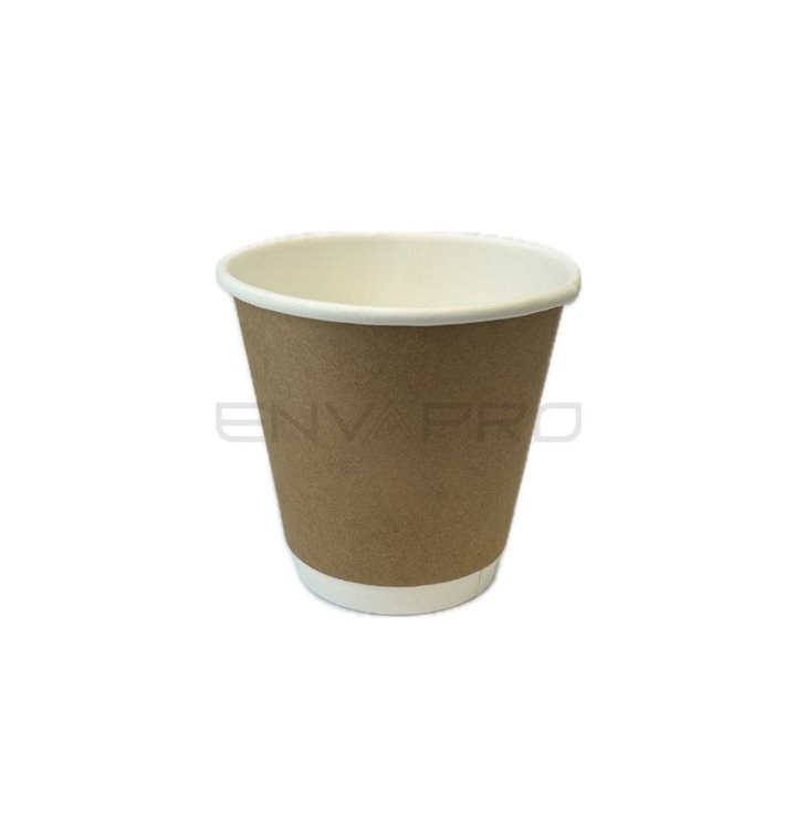 Cardboard Cup 8 Oz/240ml Double Wall Smooth Kraft Ø8cm (500 Units) Cardboard Cup 8 Oz/240ml Double Wall Smooth Kraft Ø8cm (500 Units)