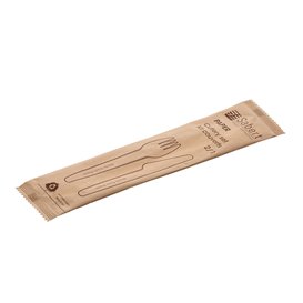 Kraft Cardboard Cutlery Kit Fork and Knife (300 Units)