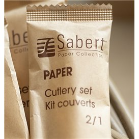 Kraft Cardboard Cutlery Kit Fork and Knife (50 Units)