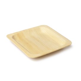Square Wooden Plate 10,5x10,5cm (25 Units)