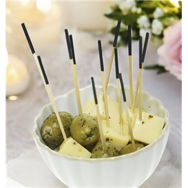 Bamboo Skewer Black Tip 7cm (300 Units)