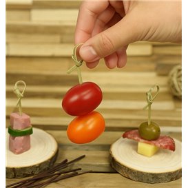 Natural Bamboo Bow Skewer 7cm in box (100 Units)  