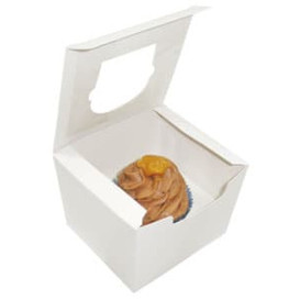 Paper Cupcake Box 1 Slot White 11x10x7,5cm (20 Units) 