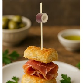 Bamboo Skewer with Red Ring 12cm (100 Units)