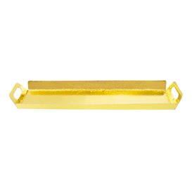 Paper Tray with Handles Rectangular shape Gold 32x7,5 cm (100 Units)  