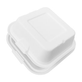 Sugarcane Burger Box White 15x15x8cm (600 Units)