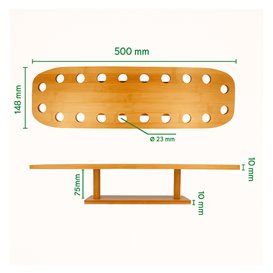 Bamboo Serving Cone Holder 20 slots (1 Unit) 
