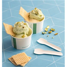 Paper Ice Cream Spoon Compostable White 9cm (2.000 Units)