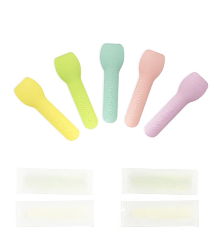 Paper Ice Cream Spoon Wrapped Assorted Colours 'Tutti Frutti' 9cm (2.000 Units) Paper Ice Cream Spoon Wrapped Assorted Colours 'Tutti Frutti' 9cm (2.000 Units)