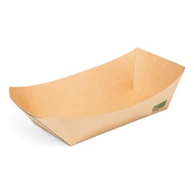 Bamboo Paper Food Tray Kraft 350ml 16,5x12x4,4cm (125 Units)