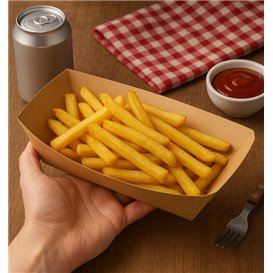 Bamboo Paper Food Tray Kraft 700ml 20,5x15x5,2cm (125 Units)