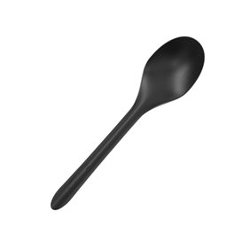 Reusable Soup Spoon in PP Black 15cm (50 Units)