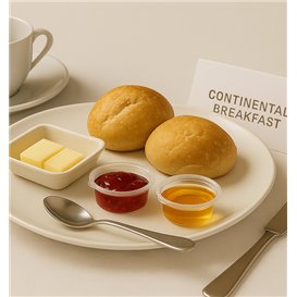 PP Plastic Souffle Cup with Hinged Lid Round 30ml  (100 Units)