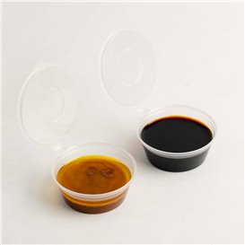PP Plastic Souffle Cup with Hinged Lid Round 60ml (1.000 Units)