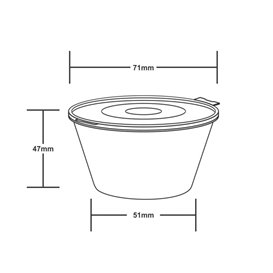PP Plastic Souffle Cup with Hinged Lid Round 120ml (50 Units)