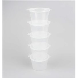 PP Plastic Souffle Cup with Hinged Lid Round 120ml (50 Units)