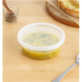Plastic Container in PP with Lid Transparent "Deli Range" 240ml (40 Units)