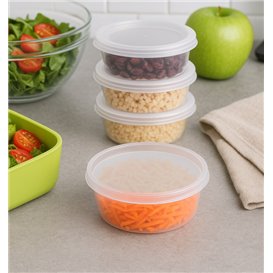 Plastic Container in PP with Lid Transparent "Deli Range" 240ml (40 Units)