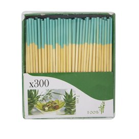 Bamboo Food Picks Turquoise Tip 7cm (300 Units)