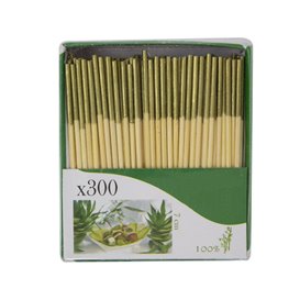 Bamboo Food Picks Gold Tip 7cm (300 Units)