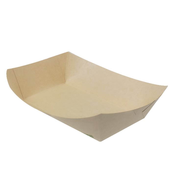 Bamboo Paper Food Tray Kraft 700ml 20,5x15x5,2cm (500 Units)