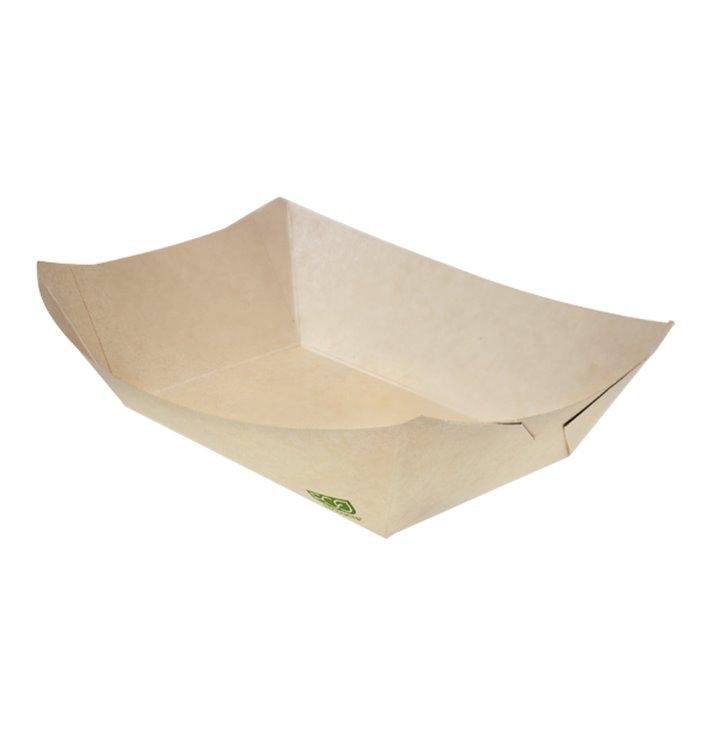 Bamboo Paper Food Tray Kraft 350ml 16,5x12x4,4cm (1000 Units)
