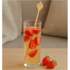 Bamboo Stirrer Strawberry for Drink 18cm (50 Units) 