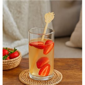Bamboo Stirrer Strawberry for Drink 14cm (50 Units) 