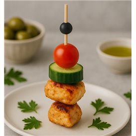 Bamboo Food Picks "Big Ball" Design Black 12,5cm in box (1.200 Units)