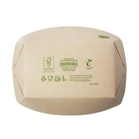 Bamboo Paper Food Tray Kraft 800ml 24x16x5,2cm (125 Units)