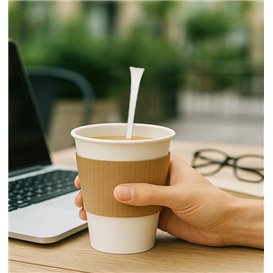 Coffee Stirrer in CPLA White 13cm (100 Units)