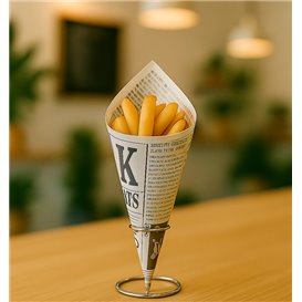 Paper Food Cone Grease-Proof "Times" 16cm 40g (250 Units)