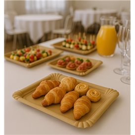 Paper Tray Rectangular shape Kraft 16x22 cm (1400 Units)